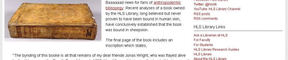 ハーバード大図書館の『人皮装丁本』3冊中1冊が偽物と判明