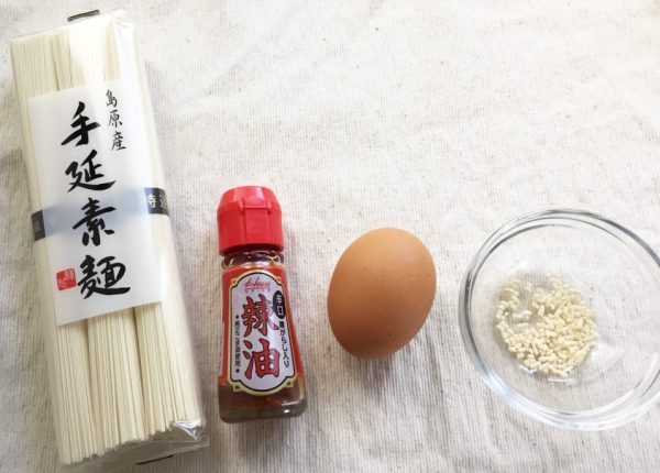 卵かけ素麺の材料