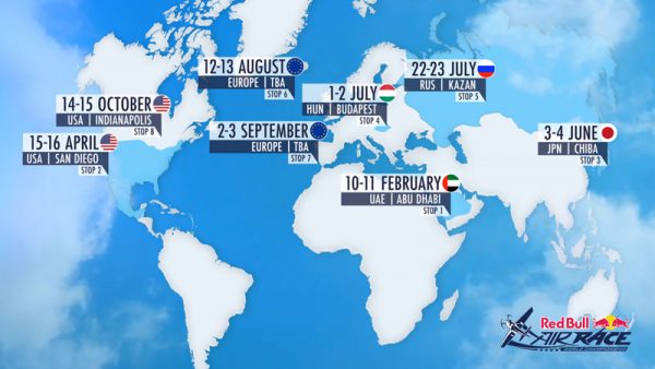 2017年レッドブル・エアレース日程（画像：Red Bull Media House）