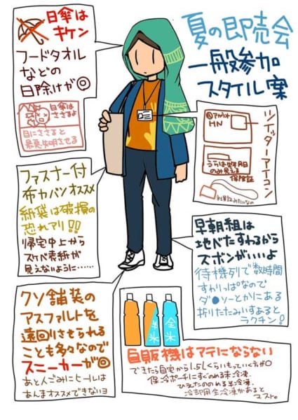 「シャイニング触手」ことめぐみるくさん（@tl_megumi）の夏の即売会一般参加スタイル案