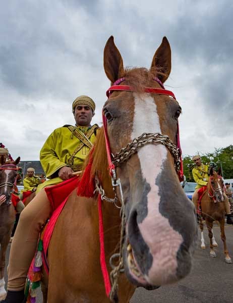 初参加となったオマーン陸軍の騎馬パイプ隊