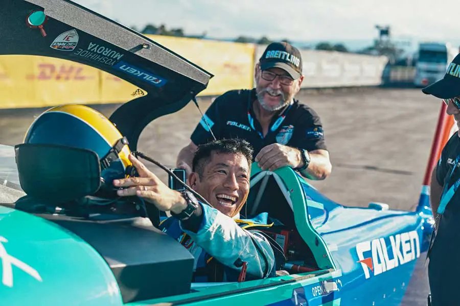 予選1位を獲得した室屋選手（Balazs Gardi／Red Bull Content Pool）