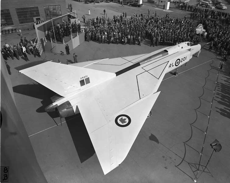 アブロCF-105アロー1号機の完成披露式典の様子（Photo：RCAF）
