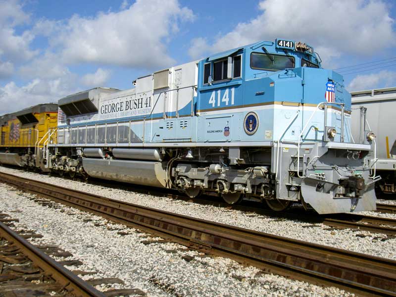 特別列車を牽引したユニオン・パシフィック鉄道SD70ACe形ディーゼル機関車4141号機（画像：Union Pacific Railroad）