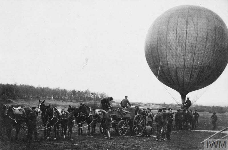 1903年に撮影されたイギリス軍の観測気球（画像：Crown Copyright IWM）