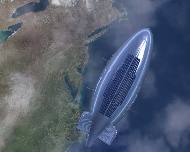 高高度滞留型無人飛行船の飛行イメージ（画像：Lockheed Martin）
