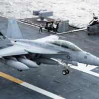 空母フォードに着艦するF／A-18F（Image：U.S.Navy）