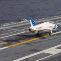 空母フォードに着艦したT-45（Image：U.S.Navy）