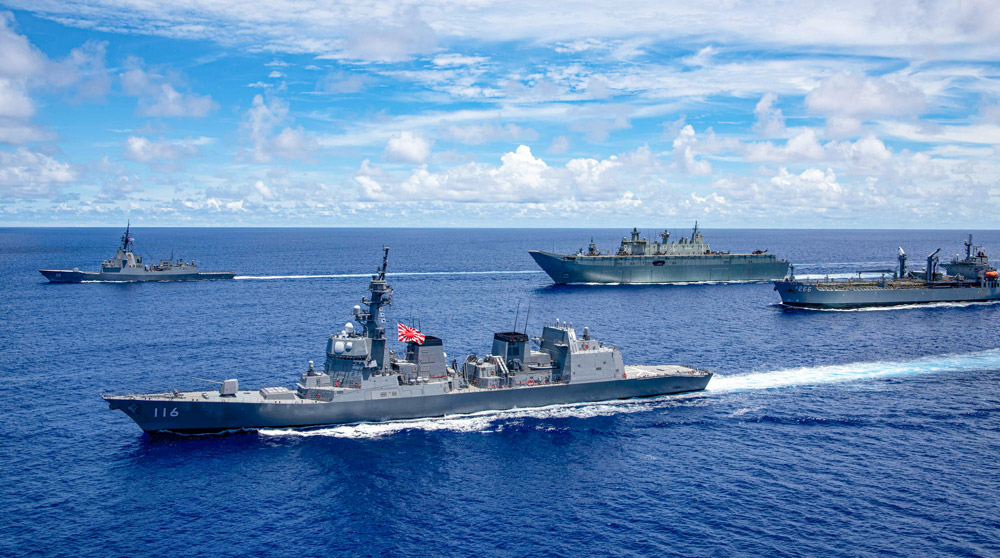 海上自衛隊護衛艦てるづき　空母ロナルド・レーガンらと日米豪3か国共同訓練