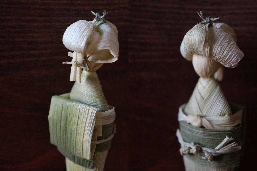 トウモロコシからこんにちは！　皮を使った日本髪のお人形さんに「伝統工芸みたい」