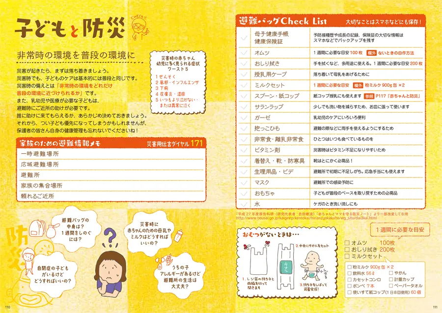 幼子との避難は何がいる？1週間しのぐために必要なオムツの量は？　教えてドクター！が「子どもと防災」で紹介