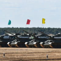 「戦車バイアスロン世界選手権2020」T-34によるレース（Image：ロシア国防省）