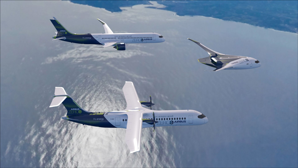 エアバス　水素燃料で二酸化炭素を排出しない「15年後の旅客機」モデル3種を発表