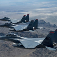 編隊飛行するF-15E（Image：USAF）