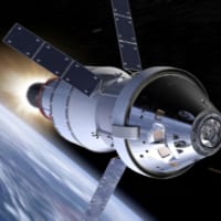 飛行するオリオン宇宙船の想像図（Image：NASA）