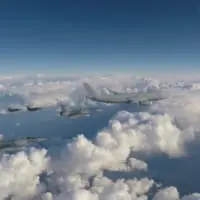 地中海上空でのボイジャーとミラージュ2000（Image：Crown Copyright 2021）