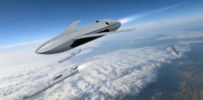 空中発進式戦闘ドローン「LongShot」のコンセプトイラスト（Image：DARPA）