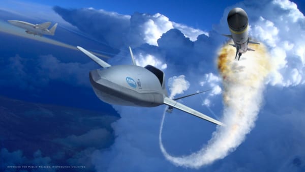 空中発進式戦闘ドローン「LongShot」のコンセプトイラスト（Image：Northrop Grumman）