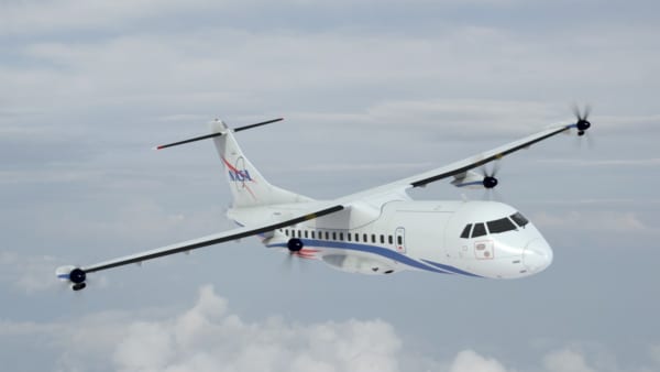NASAハイブリッド電動ターボプロップ旅客機のコンセプトイラスト（Image：NASA）