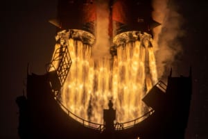 プログレスMS-16を載せて上昇するソユーズロケットのエンジン（Image：ロスコスモス）