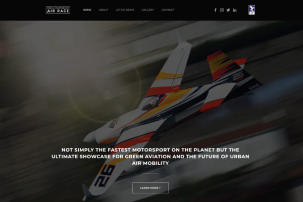 2022年開幕の「ワールドチャンピオンシップ・エアレース」公式サイト（スクリーンショット）