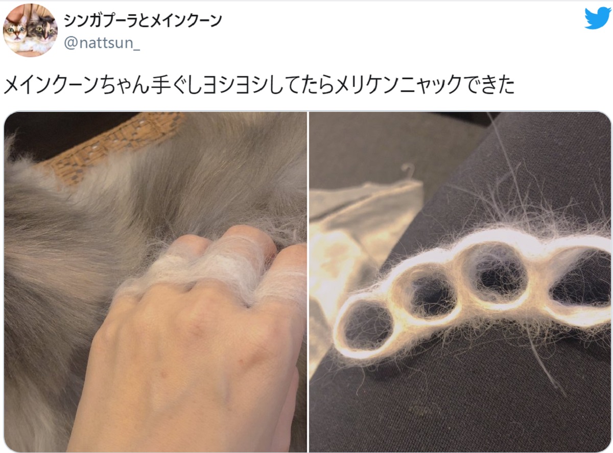 癒やし効果抜群の美しい武器　猫毛で作るメリケンニャックが話題