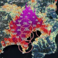 東京を始めとした首都圏の3Dマップ。北関東に人口が密集。