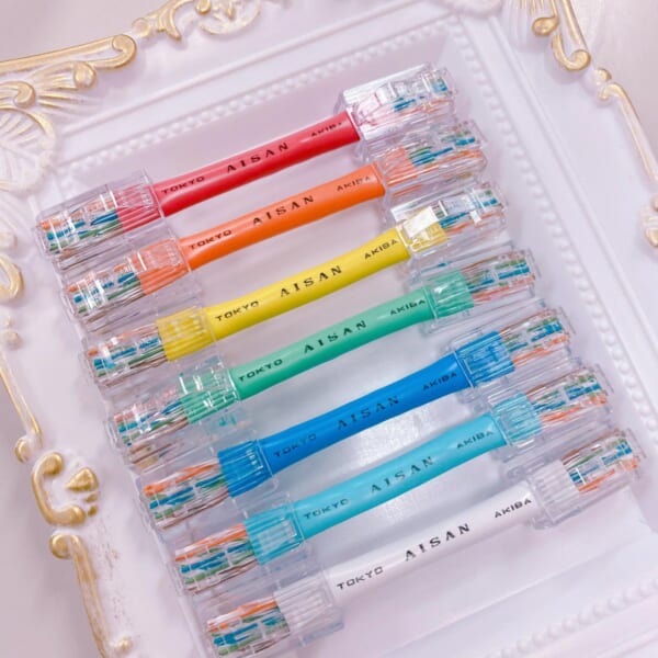 愛三電機のLANケーブルキーホルダー