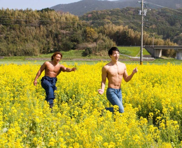 菜の花畑でキャッキャウフフなマッチョがかわいい