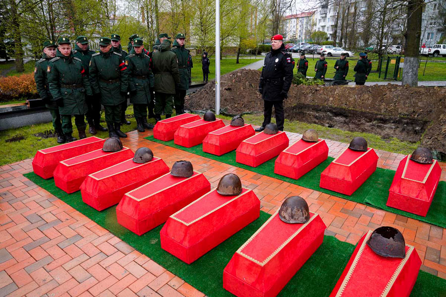 カリーニングラードで改装される戦没者の遺骨（Image：ロシア国防省）