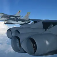 B-52と編隊飛行するトルコ空軍のF-16（Image：USAF）