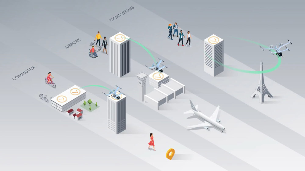 EVEのeVTOL利用イメージ（Image：Eve Urban Air Mobility Solutions）