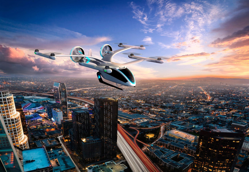 大都市を飛ぶEVEのeVTOL（Image：Eve Urban Air Mobility Solutions）