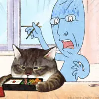 猫好きな「おじいちゃん（実は女性）」とふてぶてしい元野良猫「つしま」の日常を描く