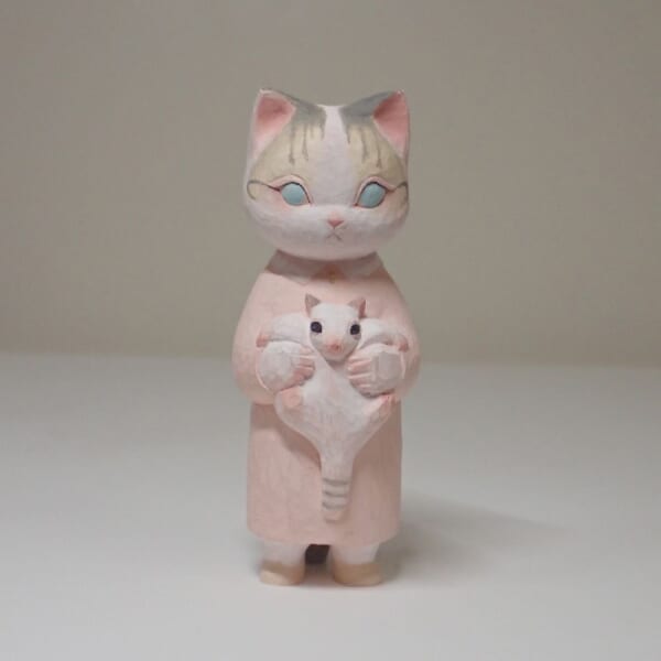 猫をモデルにした木彫りの投稿がTwitterで反響。