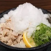 かき氷の雪山に覆われた見た目にも面白い逸品