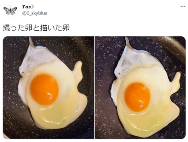 写真？絵？本物と見間違うほどの目玉焼きに驚嘆