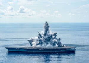 空母フォード3回目の水中爆発耐久試験の様子（Image：U.S.Navy）