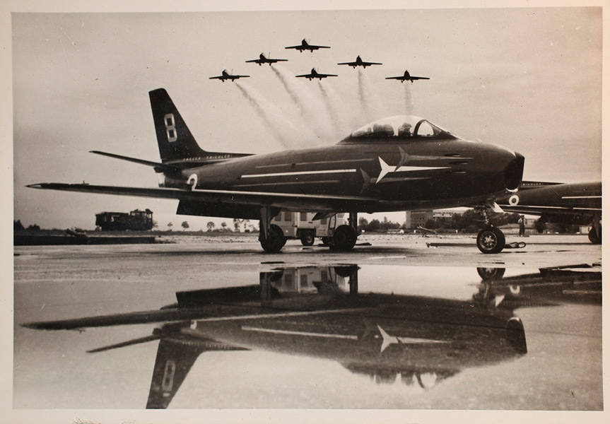 初代の使用機F-86E（Image：イタリア空軍）
