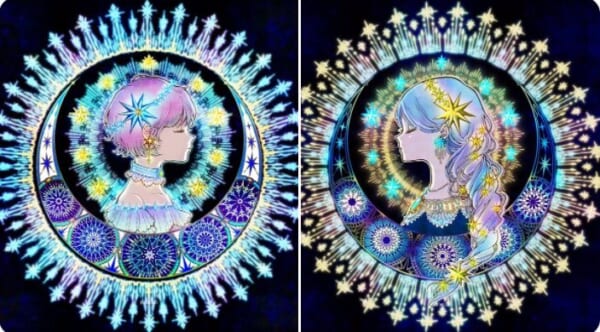 夜空に輝く「星の姉妹」をイラストレーターが投稿。