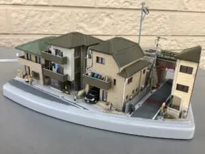 生活感あふれる私鉄沿線住宅地のジオラマ（Ruinsさん提供）