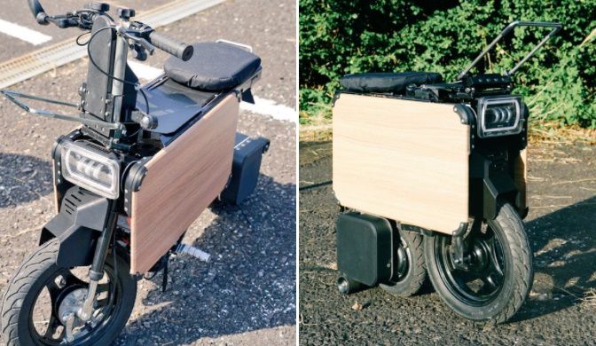 ICOMAの「タタメルバイク」は畳めるバイク　収納性ヨシの近未来型電動バイク