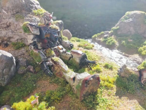 「ガンプラ女子」甘味さん2作目のガンプラはジオラマ（甘味さん提供）