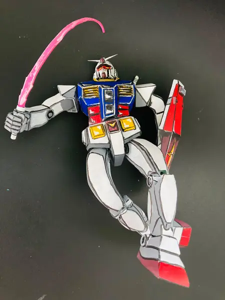 アニメであるあるな「画像崩壊」ガンダム（中光國男さん提供）