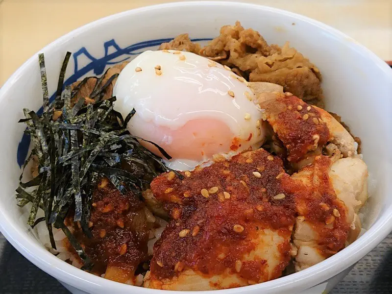 真っ赤なタレがたっぷりチキンにかかった逸品