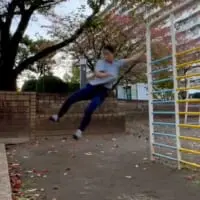 振り子のように身体を振って飛ぶ