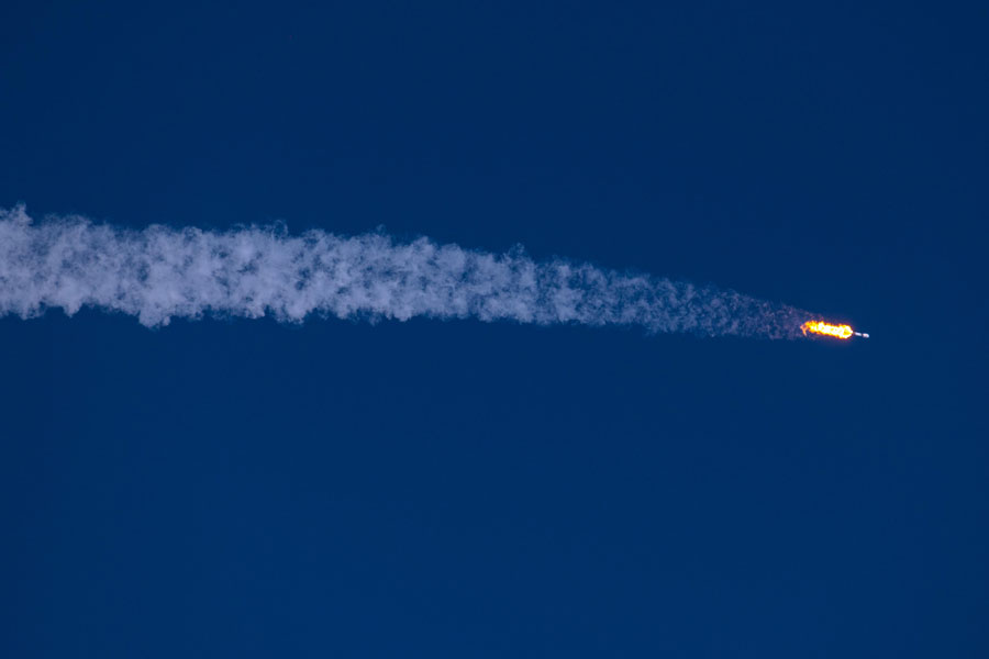 アメリカ宇宙軍ケープカナベラル基地から打ち上げられたファルコン9ロケット（画像：USSF）