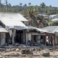 津波で破壊された建物（画像：New Zealand Defence Force）