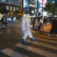 横断歩道のアポロくん（宇宙飛行士の日常さん提供）
