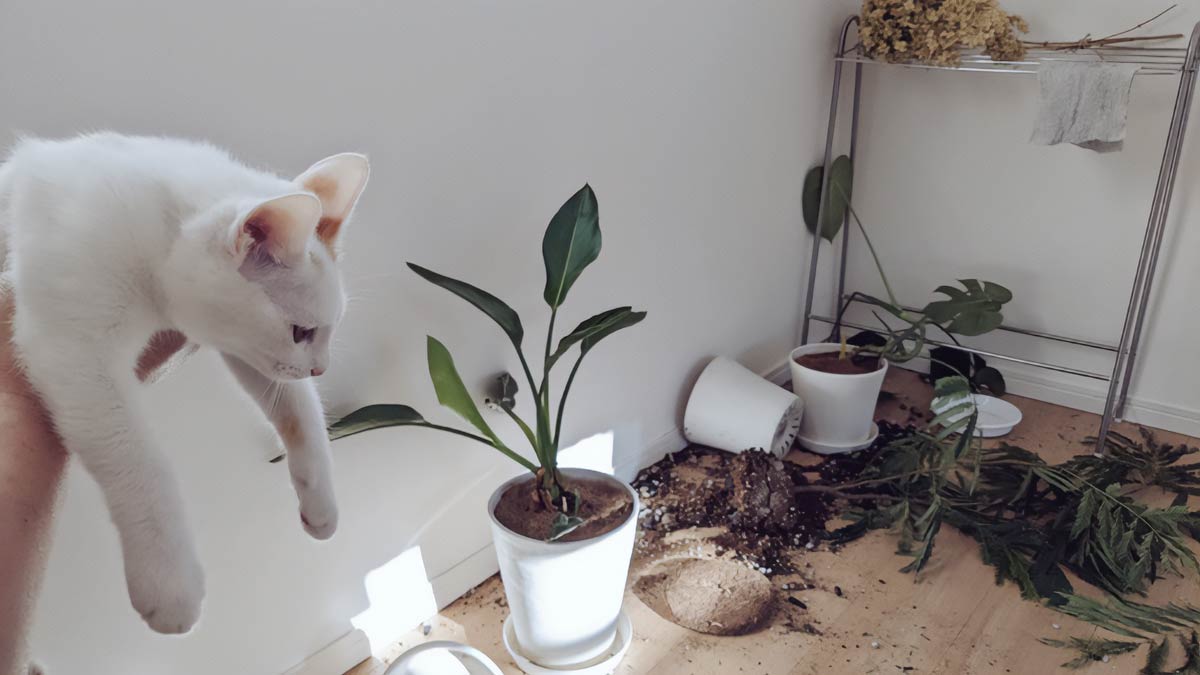 一瞬の隙をついた犯行でひっくり返された植木鉢「現場からは以上です」